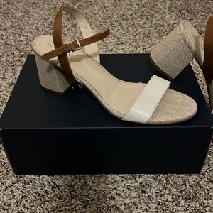Classic block heel strappy sandal. Neutral color, Cole Haan, size 11 women.